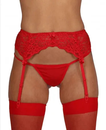 Sunburst Red Lace Suspender Belt